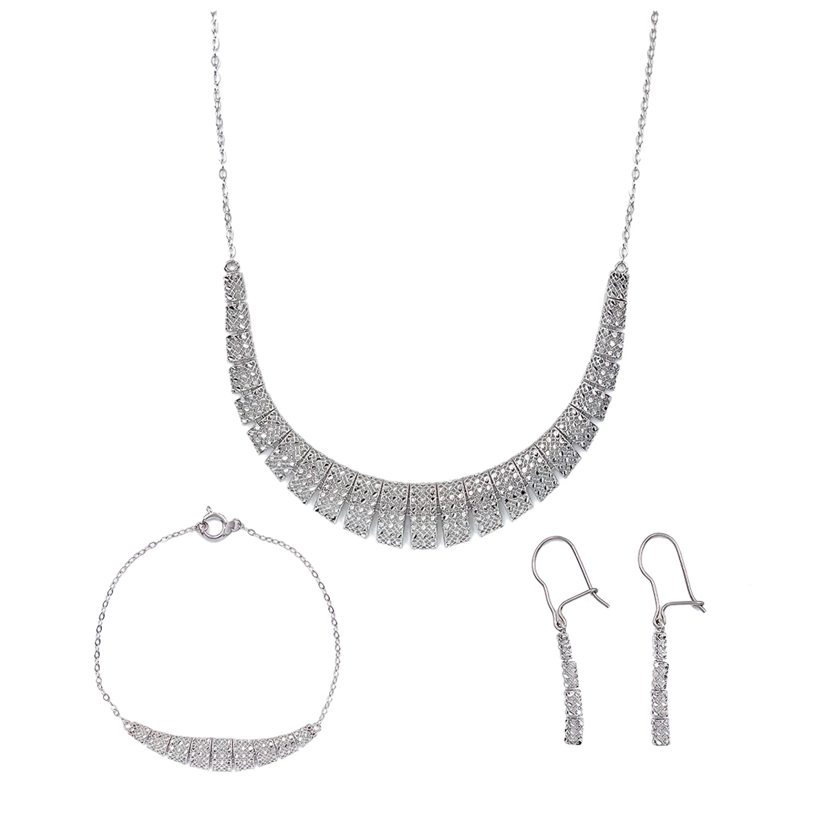 سرویس طلای 18 عیار زنانه هماتیت گلد مدل تراش لنا کد 135800-8.74