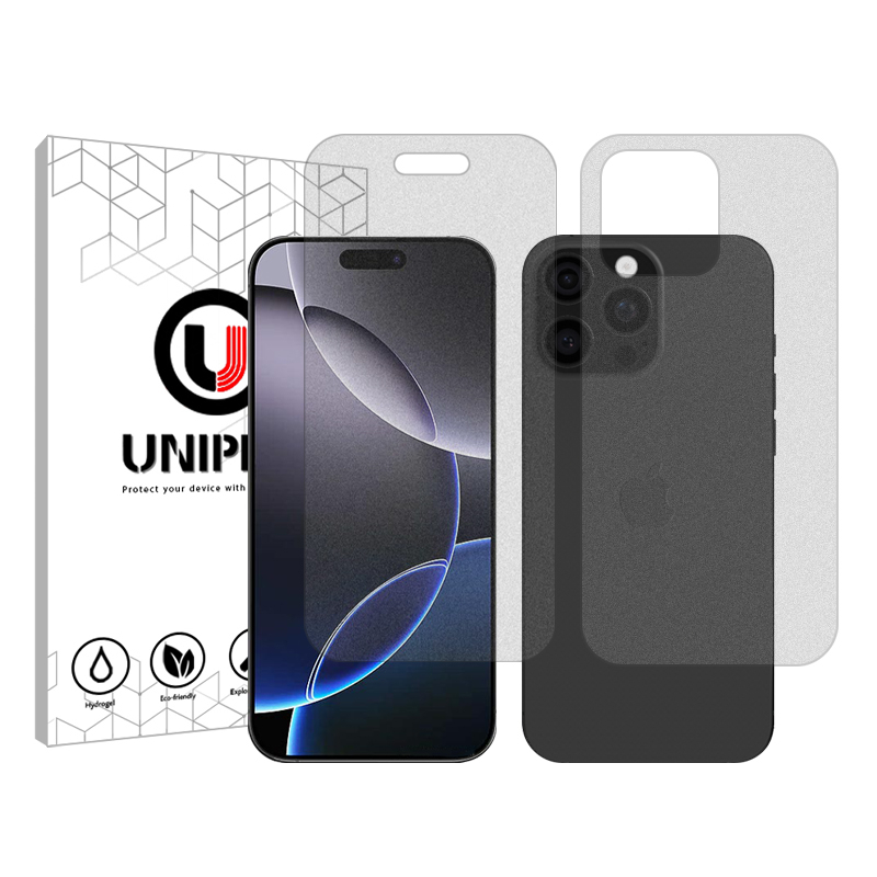 محافظ صفحه نمایش مات یونی پرو مدل Explosion Proof مناسب برای گوشی موبایل اپل iPhone 16 pro Max به همراه محافظ پشت گوشی محافظ صفحه نمایش مات یونی پرو مدل Explosion Proof مناسب برای گوشی موبایل اپل iPhone 16 pro Max به همراه محافظ پشت گوشی