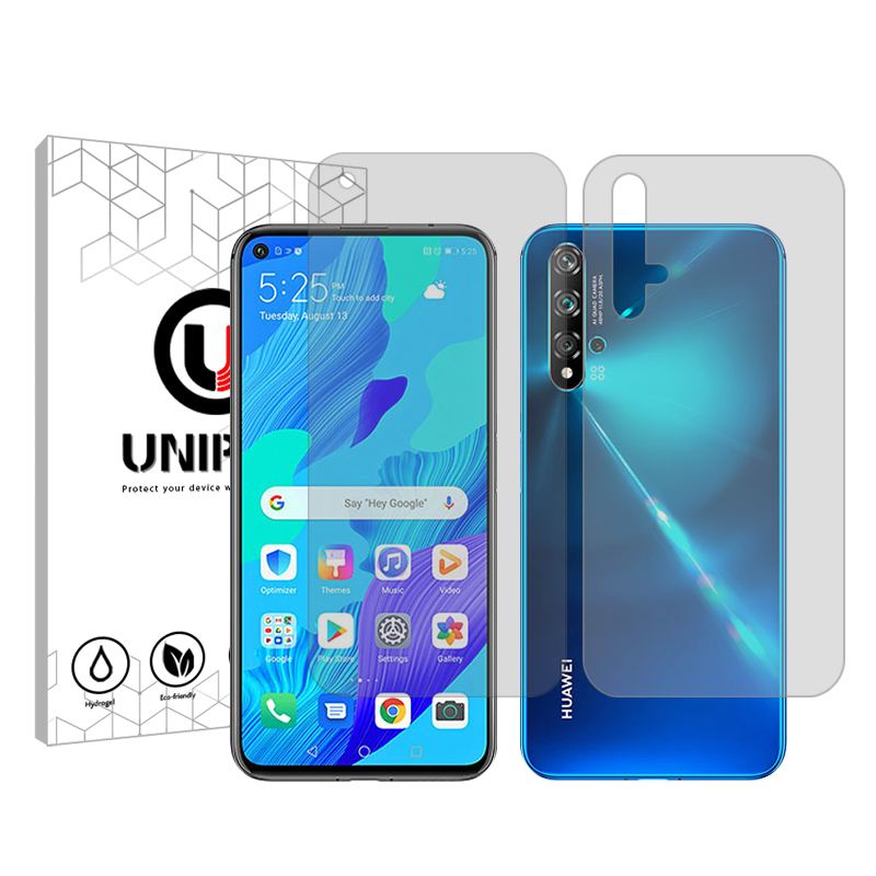 محافظ صفحه نمایش شفاف یونی پرو مدل 5 Star مناسب برای گوشی موبایل هوآوی nova 5T به همراه محافظ پشت گوشی محافظ صفحه نمایش شفاف یونی پرو مدل 5 Star مناسب برای گوشی موبایل هوآوی nova 5T به همراه محافظ پشت گوشی