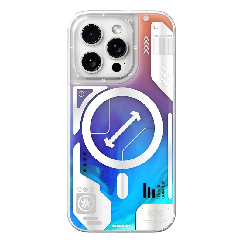 کاور گوشی اپل iPhone 16 Pro Max مدل illusion Magsafe 001-آبی کاور گوشی اپل iPhone 16 Pro Max مدل illusion Magsafe 001-آبی