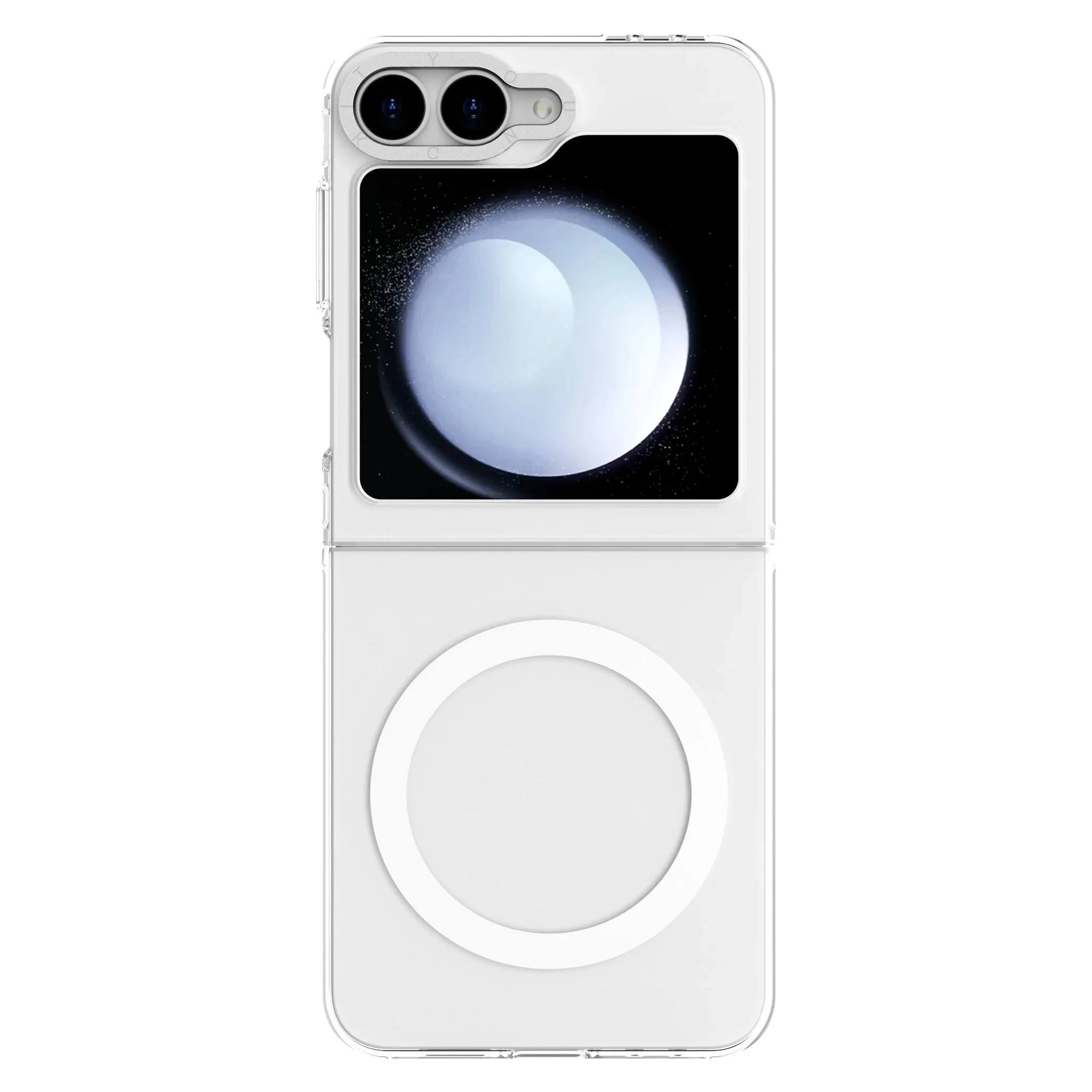کاور گوشی سامسونگ Galaxy Z Flip 6 یانگ کیت مدل Crystal Shield Magsafe 002-نقره ای مات