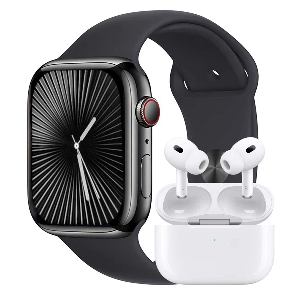 ساعت هوشمند ورنا مدل W46 max به همراه هندزفری بلوتوثی مدل airpod pro-بدنه نقره ای بند نقره ای ساعت هوشمند ورنا مدل W46 max به همراه هندزفری بلوتوثی مدل airpod pro-بدنه نقره ای بند نقره ای