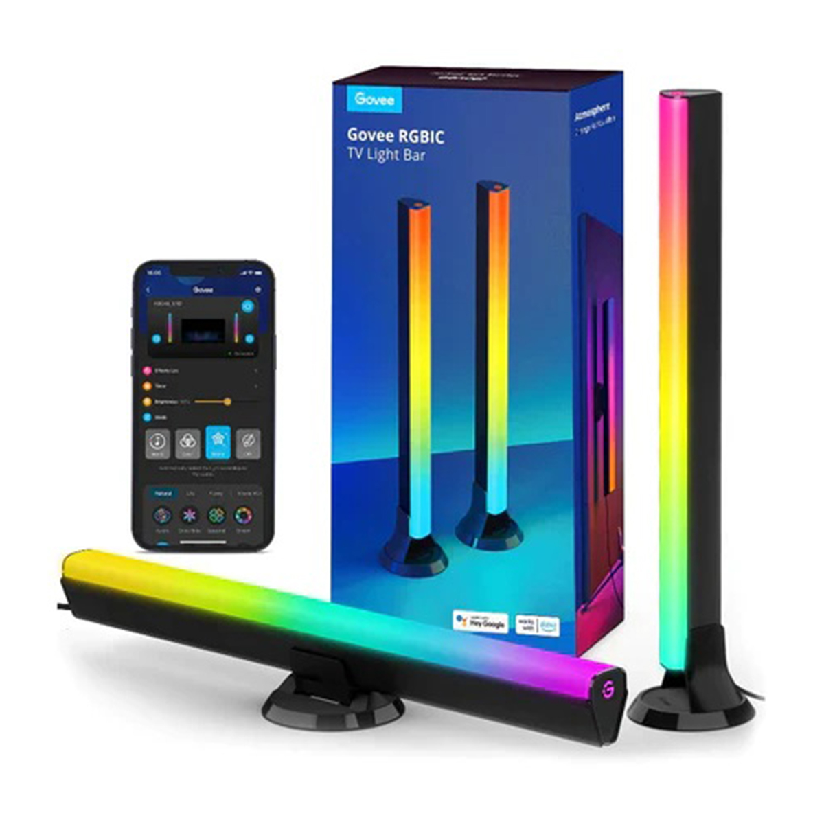 چراغ رومیزی هوشمند تلویزیون 45 - 70 اینچ گووی مدل RGBIC TV Light Bars H6046 چراغ رومیزی هوشمند تلویزیون 45 - 70 اینچ گووی مدل RGBIC TV Light Bars H6046