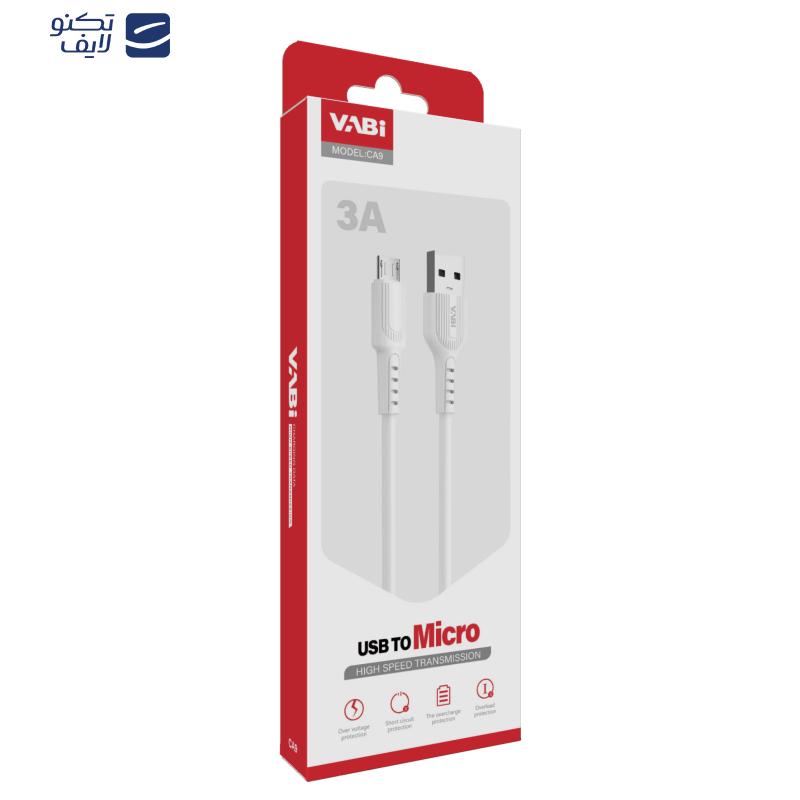 کابل تبدیل USB به microUSB وابی مدل CA9 طول 1 متر کابل تبدیل USB به microUSB وابی مدل CA9 طول 1 متر