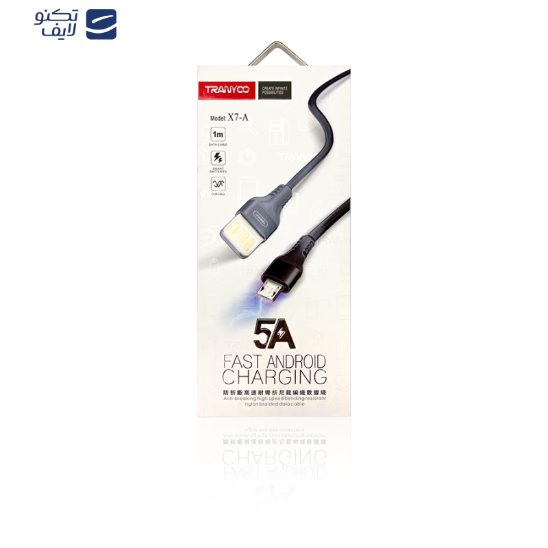 کابل تبدیل USB به Micro USB ترانیو مدل X7-A طول 1 متر کابل تبدیل USB به Micro USB ترانیو مدل X7-A طول 1 متر