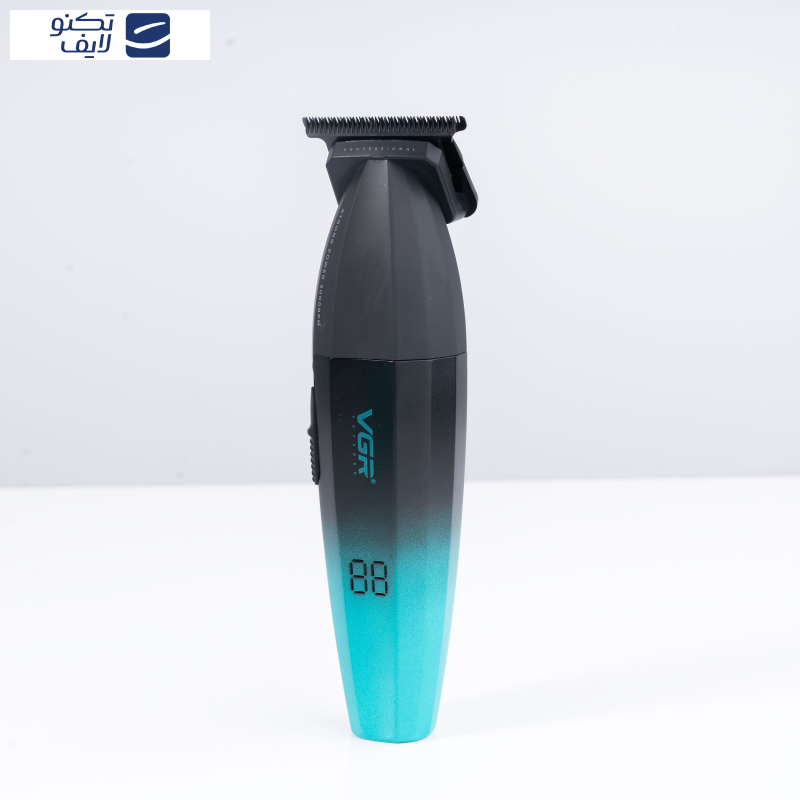 ماشین اصلاح موی سر و صورت وی جی ار مدل V-906، اصلاح به صورت صفر زن، خط زن، منبع انرژی باتری، تکنولوژی اصلاح به صورت تریمر، به همراه کابل شارژ USB، برس تمیزکننده، روغن و محافظ، عملکرد توربو
