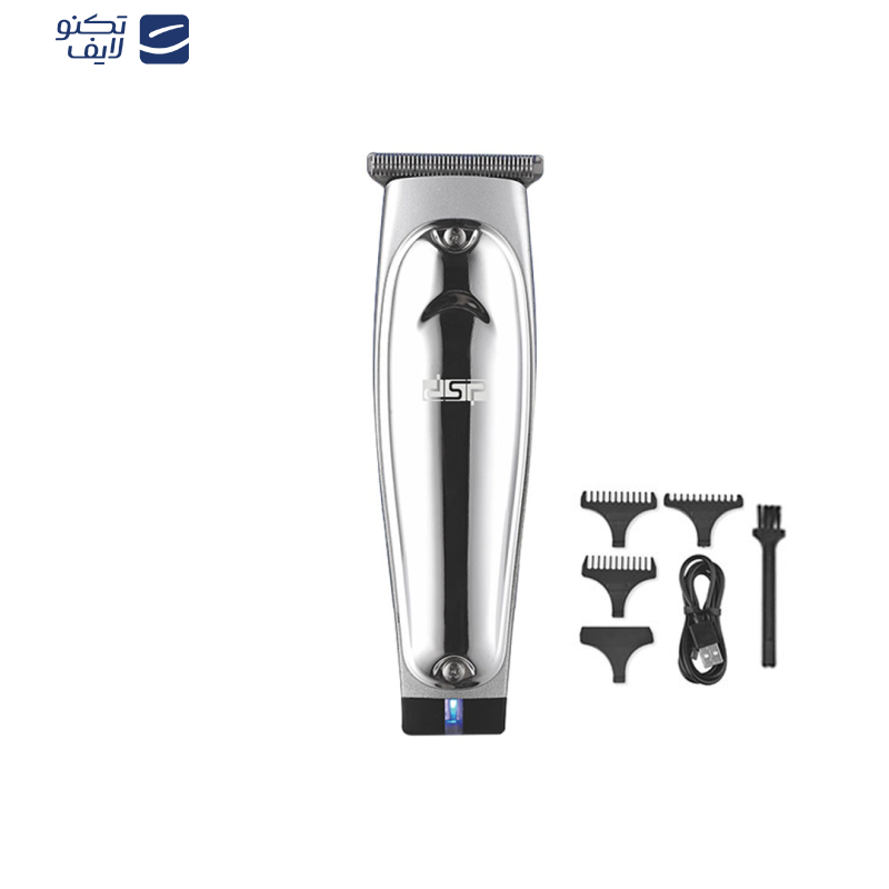 ماشین اصلاح موی صورت دی اس پی مدل 90377، اصلاح به صورت حجم زن، منبع انرژی باتری، تکنولوژی اصلاح به صورت برش مستقیم، اندازه اصلاح 0.1 میلی‌متر، مدت زمان شارژ 90 دقیقه و مدت زمان استفاده پس از شارژ 120 دقیقه، به همراه برس تمیزکننده، کابل شارژ