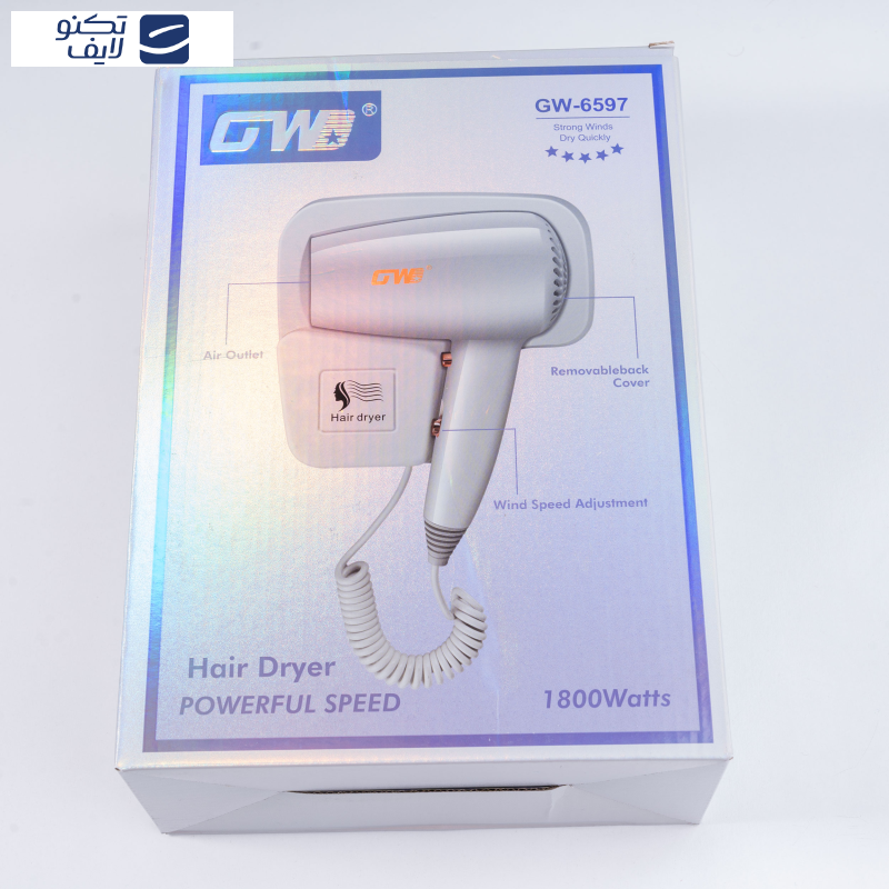 سشوار دیواری جی دبلیو مدل GW-6597 سشوار دیواری جی دبلیو مدل GW-6597