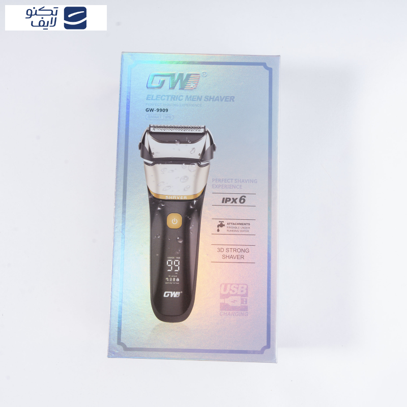 ماشین اصلاح موی صورت جی دبلیو مدل GW-9909، اصلاح به صورت صفر زن، نمایشگر وضعیت باتری، ضد آب، منبع انرژی با کابل USB، تکنولوژی اصلاح به صورت شیو فویلی، مدت زمان شارژ 120 دقیقه و مدت زمان استفاده پس از شارژ 80 دقیقه، بههمراه کابل شارژ USB، محافظ، برس ماشین اصلاح موی صورت جی دبلیو مدل GW-9909، اصلاح به صورت صفر زن، نمایشگر وضعیت باتری، ضد آب، منبع انرژی با کابل USB، تکنولوژی اصلاح به صورت شیو فویلی، مدت زمان شارژ 120 دقیقه و مدت زمان استفاده پس از شارژ 80 دقیقه، بههمراه کابل شارژ USB، محافظ، برس