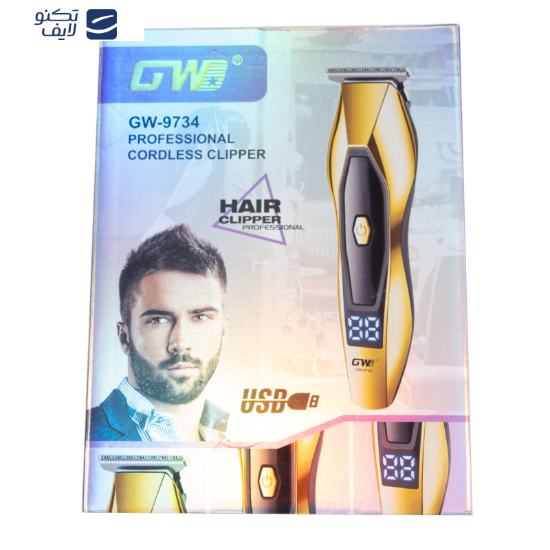 ماشین اصلاح موی سر و صورت جی دبلیو مدل GW-9734 ماشین اصلاح موی سر و صورت جی دبلیو مدل GW-9734