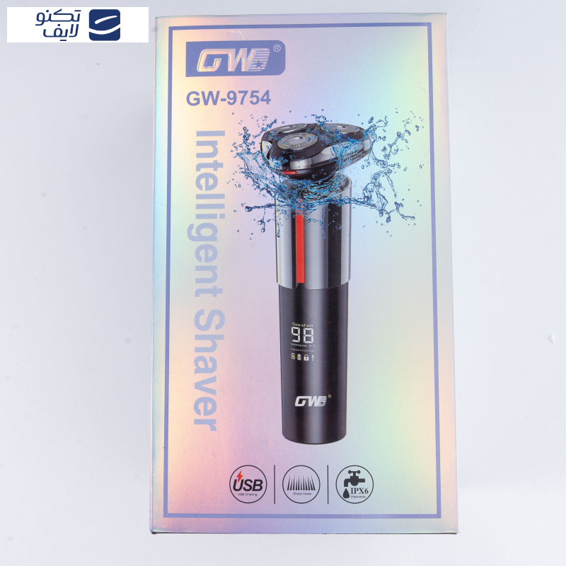 ماشین اصلاح موی صورت شارژی جی دبلیو مدل W-9754 ماشین اصلاح موی صورت شارژی جی دبلیو مدل W-9754