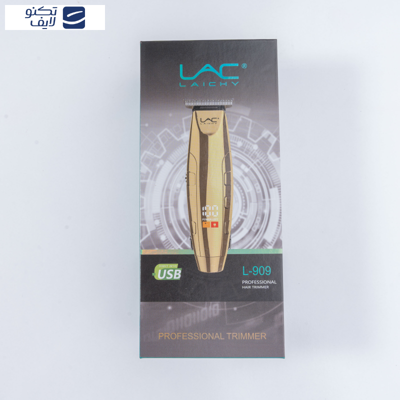 ماشین اصلاح موی صورت و بدن لایچی مدل L-909، اصلاح به صورت صفر زن، خط زن، منبع انرژی باتری، تکنولوژی اصلاح به صورت تریمر، دارای عملکرد توربو