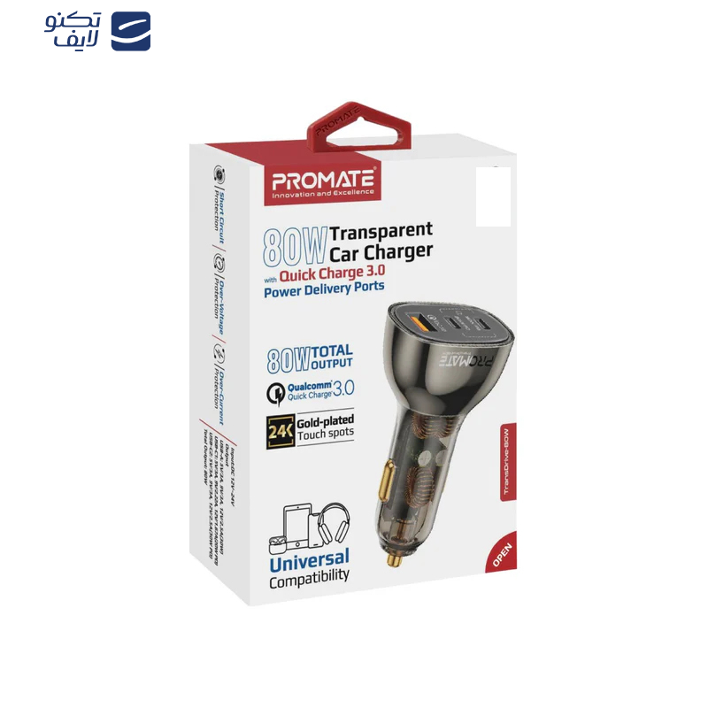 شارژر فندکی 80 وات پرومیت مدل TRANSDRIVE-80W شارژر فندکی 80 وات پرومیت مدل TRANSDRIVE-80W