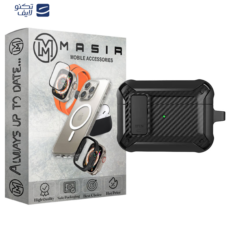 کاور مسیر مدل Eggshell Carbon OPN Lock مناسب برای کیس هدفون بی سیم اپل Airpods 4 کاور مسیر مدل Eggshell Carbon OPN Lock مناسب برای کیس هدفون بی سیم اپل Airpods 4