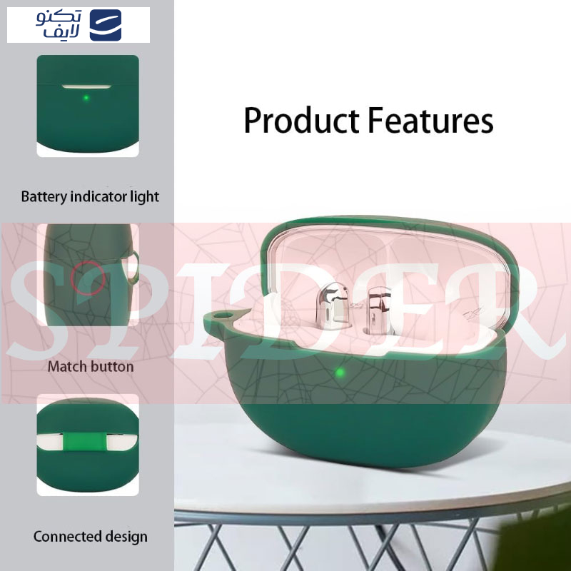 کاور اسپایدر مدل سیلیکونی مناسب برای کیس هدفون بی سیم هایلو W1 ANC کاور اسپایدر مدل سیلیکونی مناسب برای کیس هدفون بی سیم هایلو W1 ANC