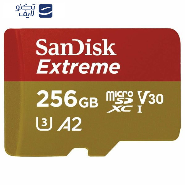 کارت حافظه microSDXC سن دیسک مدل Extreme کلاس A2 استاندارد UHS-I U3 سرعت 190MBps ظرفیت 256 گیگابایت کارت حافظه microSDXC سن دیسک مدل Extreme کلاس A2 استاندارد UHS-I U3 سرعت 190MBps ظرفیت 256 گیگابایت