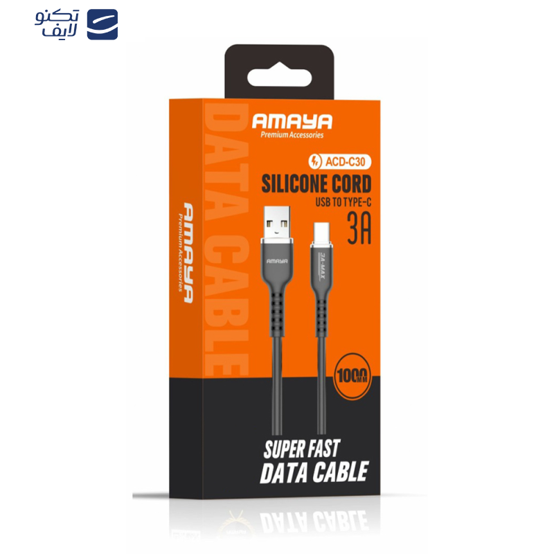 کابل تبدیل USB به USB-C آمایا مدل ACD-C30 طول 1 متر