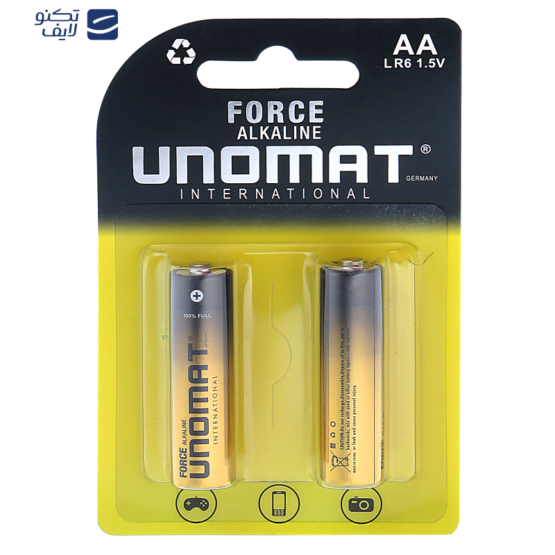 باتری قلمی یونومات مدل FOrce Alkaaline بسته دو عددی باتری قلمی یونومات مدل FOrce Alkaaline بسته دو عددی