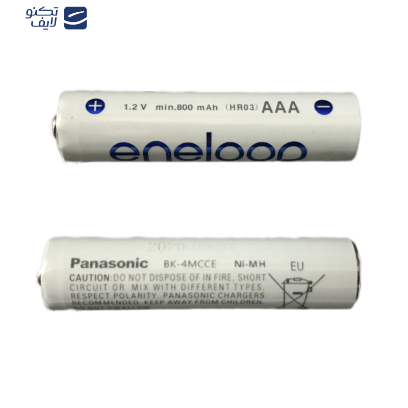باتری نیم قلمی قابل شارژ پاناسونیک مدل eneloop/BK-4MCCE(HR03) بسته 2 عددی باتری نیم قلمی قابل شارژ پاناسونیک مدل eneloop/BK-4MCCE(HR03) بسته 2 عددی