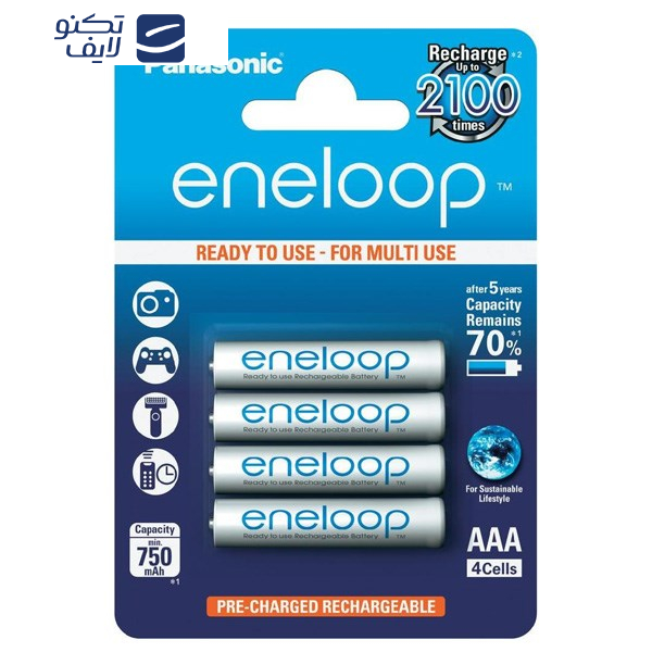 باتری نیم قلمی پاناسونیک مدل Eneloop بسته 4 عددی باتری نیم قلمی پاناسونیک مدل Eneloop بسته 4 عددی