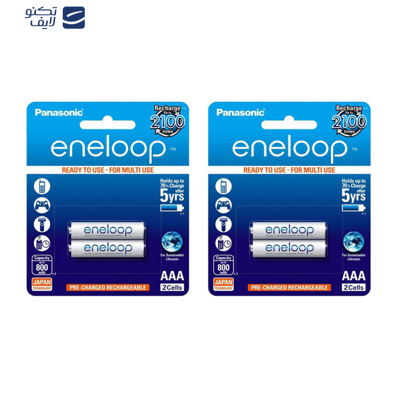 باتری نیم قلمی قابل شارژ پاناسونیک مدل eneloop 800mAh بسته 4 عددی باتری نیم قلمی قابل شارژ پاناسونیک مدل eneloop 800mAh بسته 4 عددی