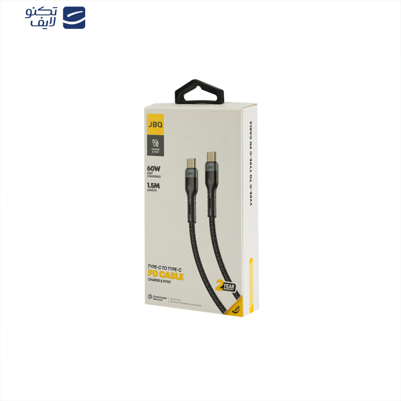 کابل تبدیل USB-C به USB-C جی بی کیو مدل CA-720 CC طول 1.5 متر کابل تبدیل USB-C به USB-C جی بی کیو مدل CA-720 CC طول 1.5 متر