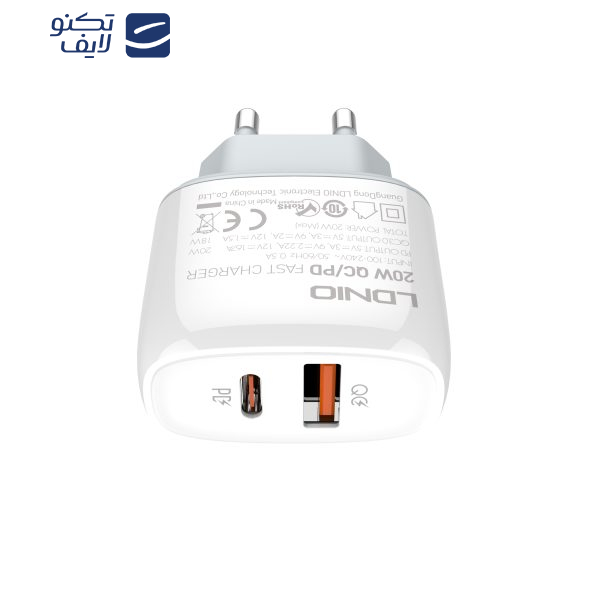 شارژر دیواری 20 وات الدینیو مدل Q229 به همراه کابل تبدیل USB-C شارژر دیواری 20 وات الدینیو مدل Q229 به همراه کابل تبدیل USB-C