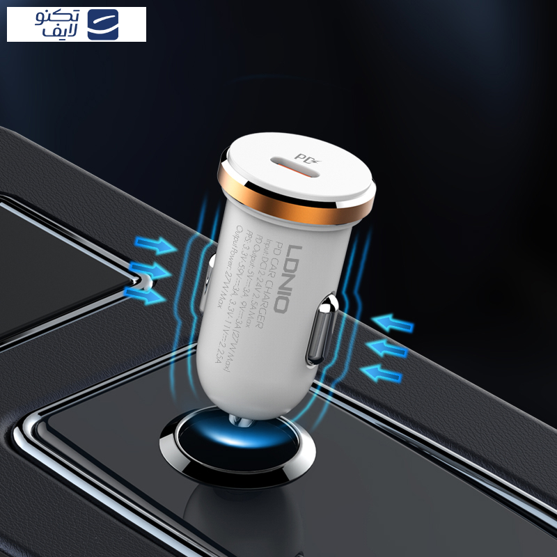 شارژر فندکی 27 وات الدینیو مدل C22Q به همراه کابل USB-C شارژر فندکی 27 وات الدینیو مدل C22Q به همراه کابل USB-C