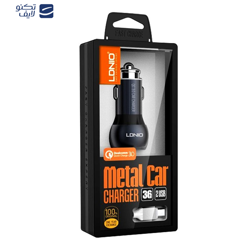 شارژر فندکی الدینیو مدل C503Q همراه با کابل Type-C شارژر فندکی الدینیو مدل C503Q همراه با کابل Type-C