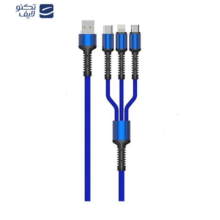 کابل تبدیل USB به microUSB/USB-C/لایتنینگ الدینیو مدل LC93 طول 1.2 متر کابل تبدیل USB به microUSB/USB-C/لایتنینگ الدینیو مدل LC93 طول 1.2 متر