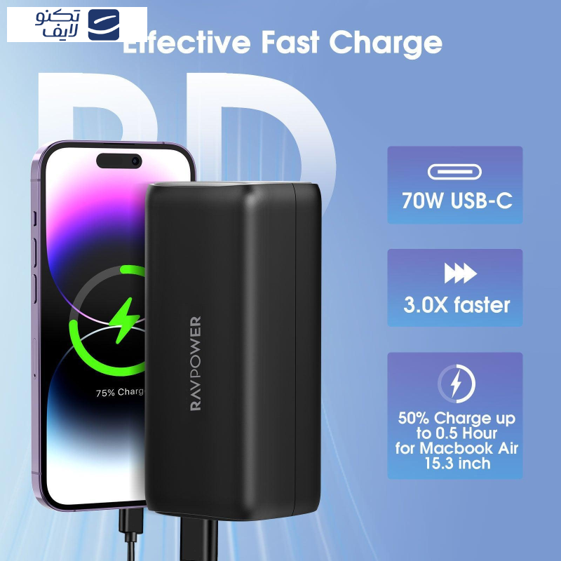 پاوربانک راوپاور مدل RP-PB208Pro ظرفیت 20000 میلی آمپر ساعت پاوربانک راوپاور مدل RP-PB208Pro ظرفیت 20000 میلی آمپر ساعت