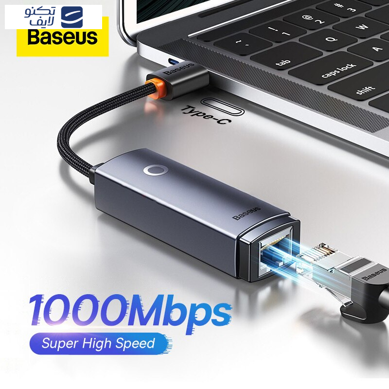 مبدل USB-C به RJ45 LAN باسئوس مدل BS-OH008 1Gbps مبدل USB-C به RJ45 LAN باسئوس مدل BS-OH008 1Gbps
