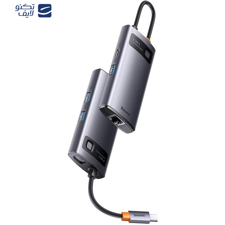 هاب ۴ پورت USB-C باسئوس مدل metal gleam series CAHUB-CY0G