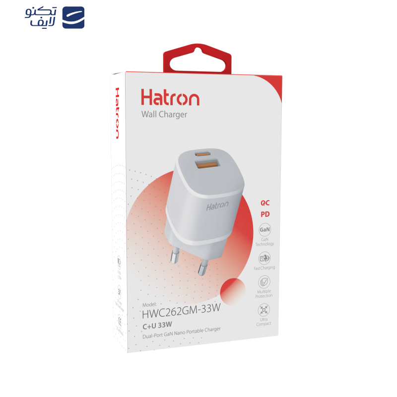شارژر دیواری 33 وات هترون مدل HWC262GM-33W GaN