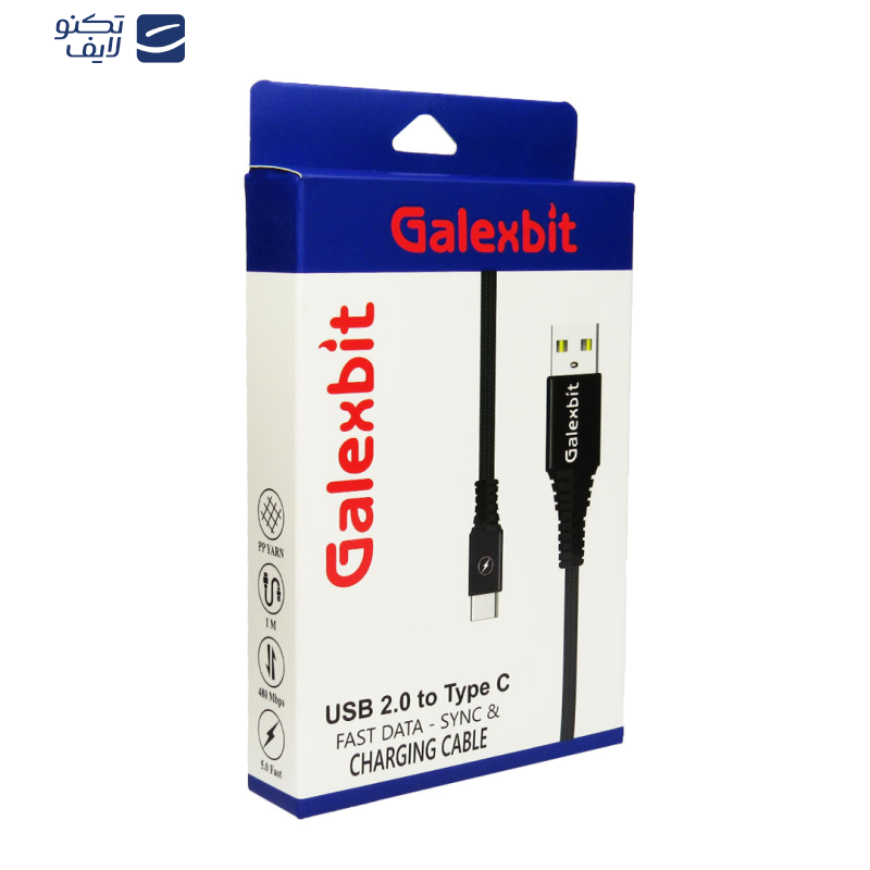 کابل تبدیل USB به USB-C گلکسبیت مدل CG طول 1 متر کابل تبدیل USB به USB-C گلکسبیت مدل CG طول 1 متر