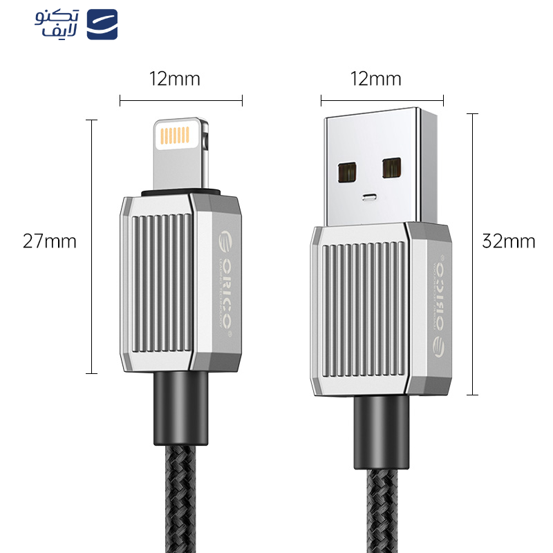 کابل تبدیل USB به لایتنینگ اوریکو مدل GQZ12 طول 2 متر کابل تبدیل USB به لایتنینگ اوریکو مدل GQZ12 طول 2 متر