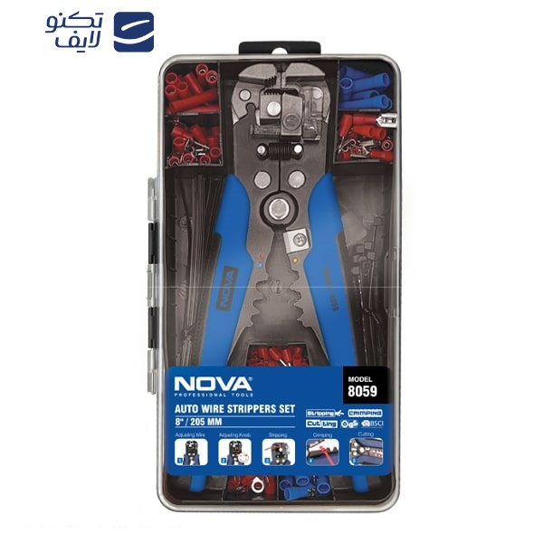 انبر سیم لخت کن اتوماتیک نووا مدل 8059 سایز 8 اینچ انبر سیم لخت کن اتوماتیک نووا مدل 8059 سایز 8 اینچ