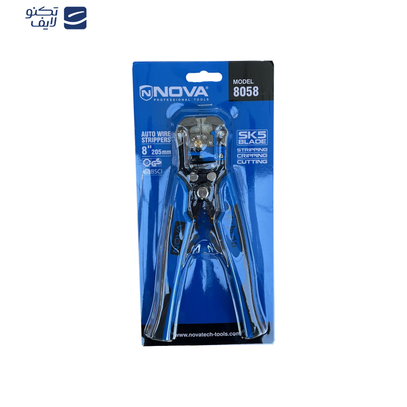 انبر سیم لخت کن اتوماتیک نووا مدل 8058 سایز 8 اینچ انبر سیم لخت کن اتوماتیک نووا مدل 8058 سایز 8 اینچ