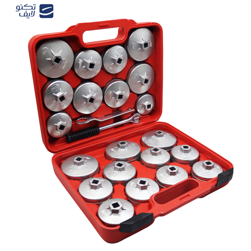 آچار فیلتر روغن نورس مدل کاسه ای کد YP-HM0902-23 مجموعه 23 عددی آچار فیلتر روغن نورس مدل کاسه ای کد YP-HM0902-23 مجموعه 23 عددی