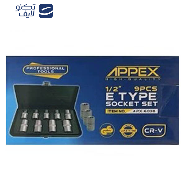 آلن بکسی اپکس مدل AJ-APX-6038-1\2INCH مجموعه 9 عددی آلن بکسی اپکس مدل AJ-APX-6038-1\2INCH مجموعه 9 عددی