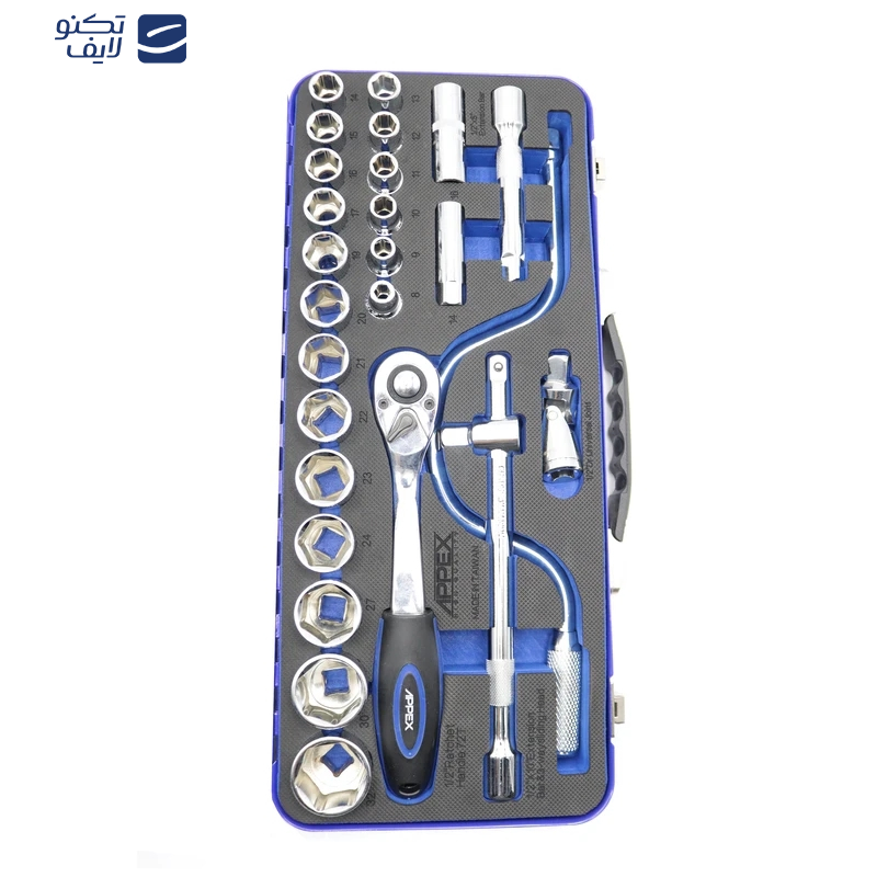 آچار بکس اپکس مدل AJ-APX-1527 مجموعه 27 عددی آچار بکس اپکس مدل AJ-APX-1527 مجموعه 27 عددی
