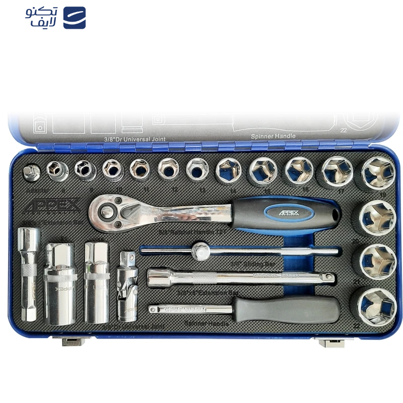 آچار بکس اپکس مدل AJ-APX-1524 مجموعه 24 عددی آچار بکس اپکس مدل AJ-APX-1524 مجموعه 24 عددی