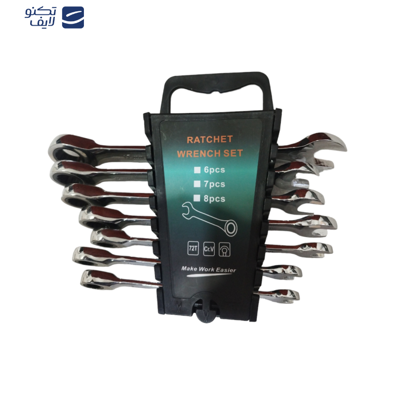 آچار یکسر تخت و یکسر رینگی جغجغه ای مدل RATCHET WRENCH مجموعه 7 عددی آچار یکسر تخت و یکسر رینگی جغجغه ای مدل RATCHET WRENCH مجموعه 7 عددی