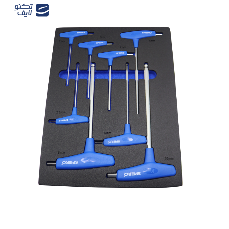 آچار آلن دسته تی اسپرو مدل YP-708E-C مجموعه 8 عددی آچار آلن دسته تی اسپرو مدل YP-708E-C مجموعه 8 عددی