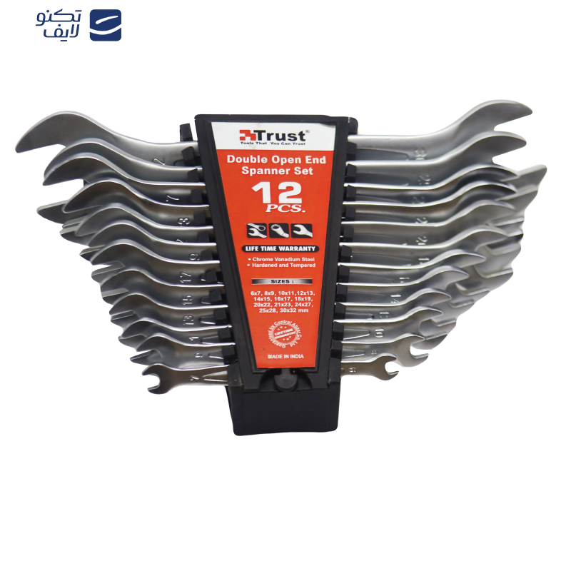 آچار دو سر تخت تراست مدل YP-012 مجموعه 12 عددی آچار دو سر تخت تراست مدل YP-012 مجموعه 12 عددی