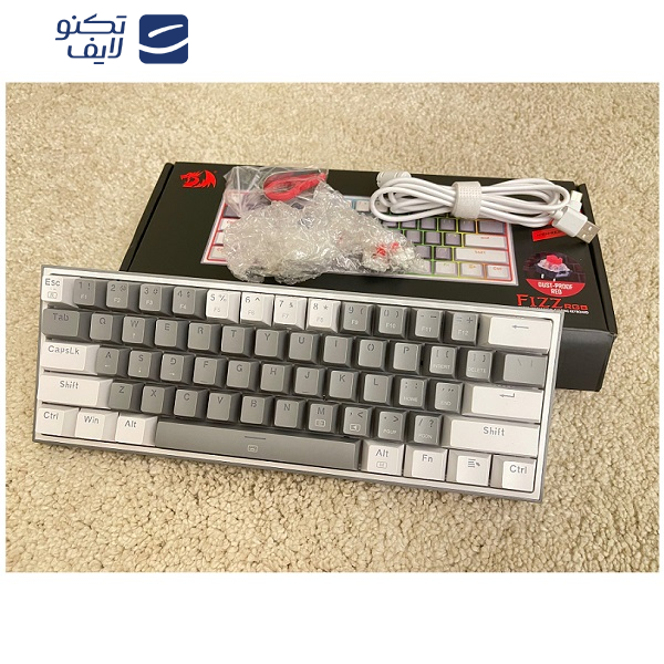 کیبورد مخصوص بازی ردراگون مدل FIZZ K617-GREY/WHITE
