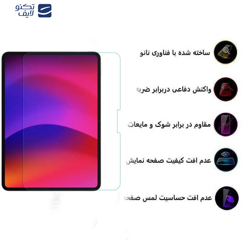 محافظ صفحه نمایش بوف مدل 5D مناسب برای تبلت اپل iPad Air 13 2025 / iPad Air 13 2024 / iPad Pro 13 2024 