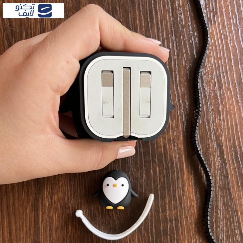 محافظ کابل و شارژر مدل Penguin مجموعه ۴ عددی مناسب برای شارژر 20W اپل