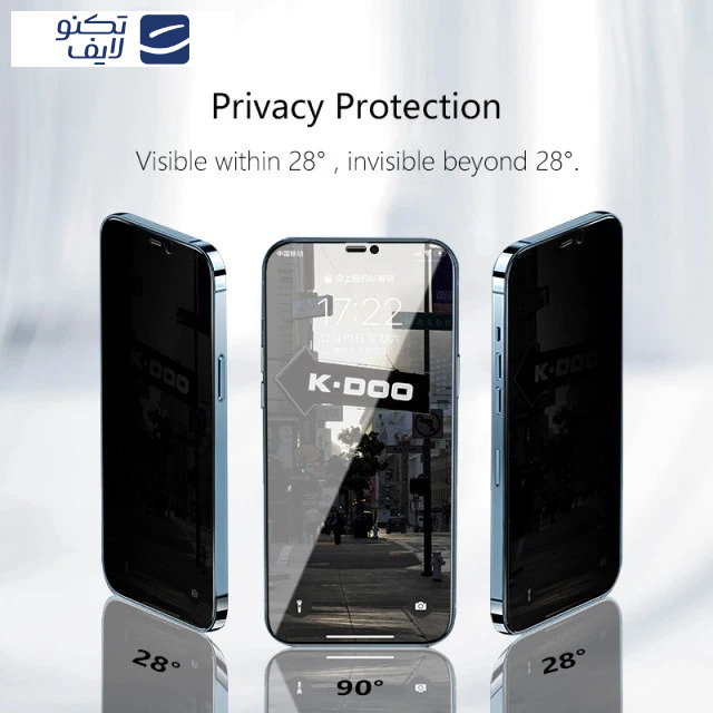 محافظ صفحه نمایش کی زد دو مدل Privacy-Glass مناسب برای گوشی موبایل اپل 16e/14/13 Pro/13 محافظ صفحه نمایش کی زد دو مدل Privacy-Glass مناسب برای گوشی موبایل اپل 16e/14/13 Pro/13