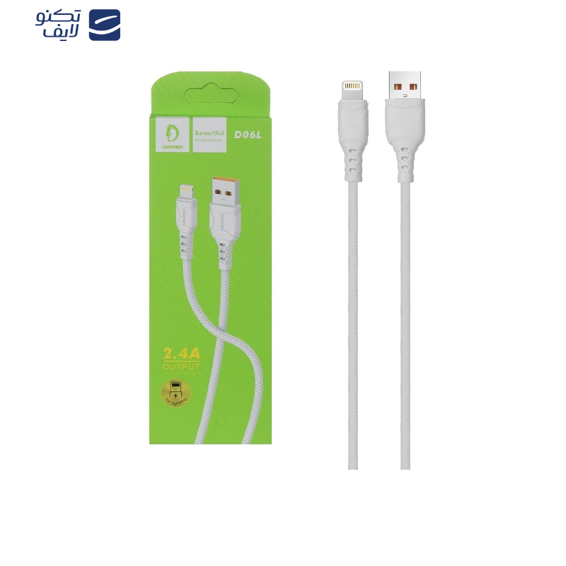 کابل تبدیل USB به لایتنینگ دنمن مدل D06L طول 1 متر کابل تبدیل USB به لایتنینگ دنمن مدل D06L طول 1 متر